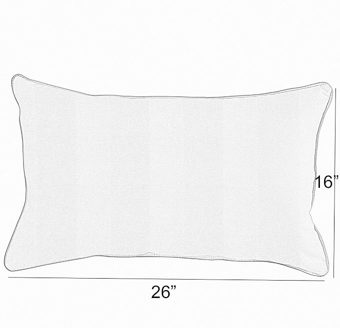 Sorra Home Indoor/Outdoor Sunbrella Lumbar Pillows, Set of 2, 16 x 26, Melon Coral Orange