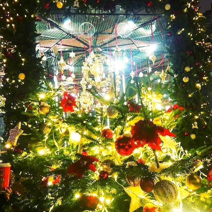 Warm White to Cool White Color Changing 300 LED 115FT Christmas String Lights for Outdoor&Indoor, 8 Modes Christmas Decorations Clear Wire Fairy Waterproof Lights with Memory Function & Remote & Timer