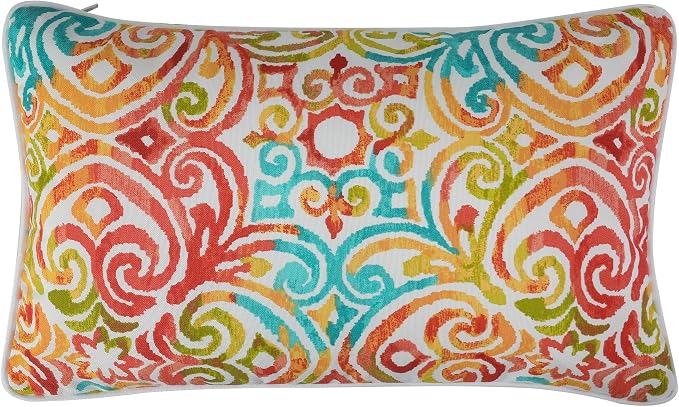 Outdoor Lumbar Pillow Covers 12X20 Inch, No Insert-Corinthian Dapple | Patio Lumbar Cases Pack of 2, Water-Repellent, Throw Pillowcase for Couch Garden Furniture