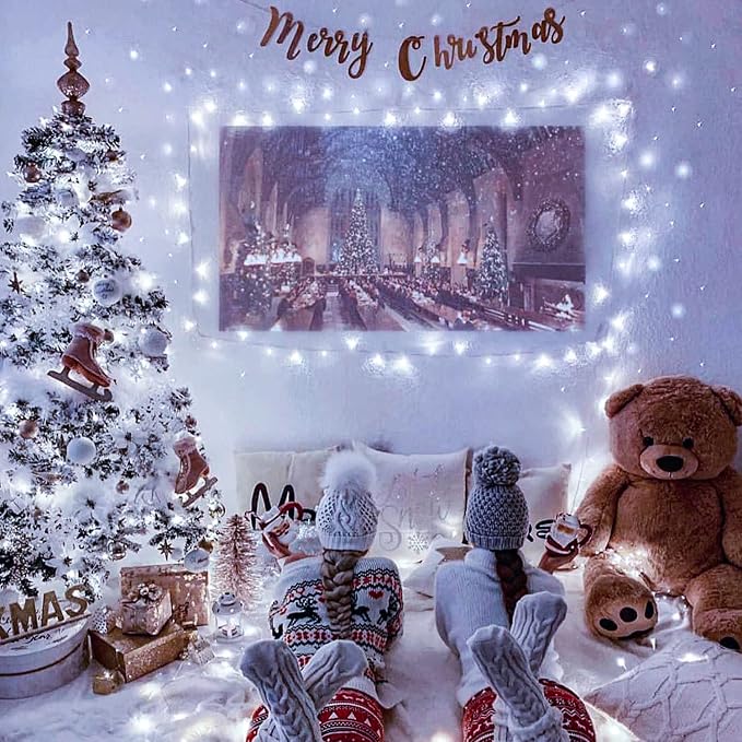 JMEXSUSS 91.5ft Connectable 250 LED White Christmas Lights Indoor Outdoor | Christmas String Lights 8 Modes, Clear Wire Twinkle String Light Plug in for Bedroom Wedding Garden Party Decoration