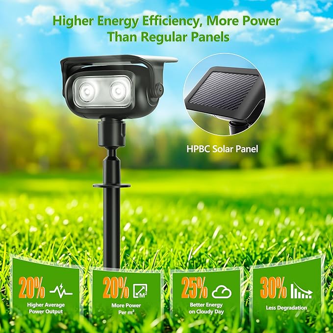 Brizled Solar Spot Lights Outdoor Color Changing 4 Pack Landscape Spotlight | RGB 9 Color 11 Mode; 360° Rotation; Waterproof; Stake/ Wall Mounted LED Uplights for Outside Halloween Xmas Yard Tree Garden