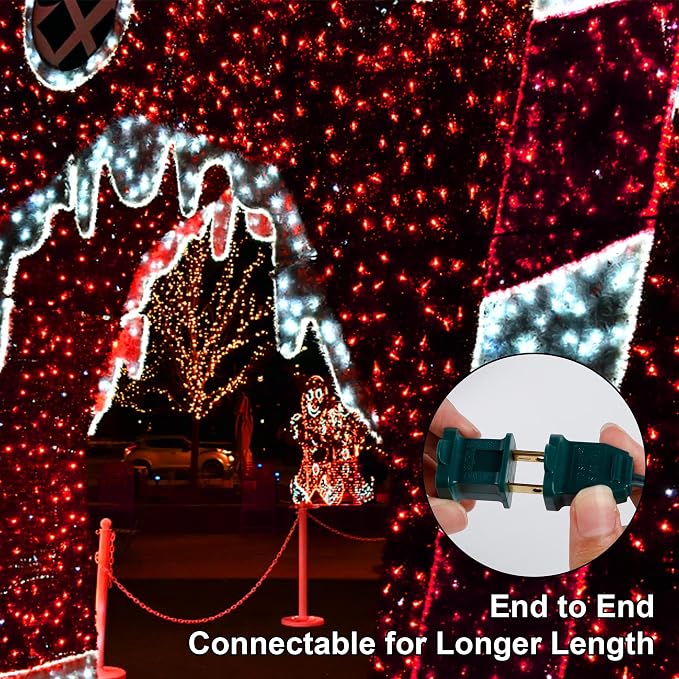 LJLNION 3 Sets Valentines Lights, 150 Count 33 FT Each Mini String Lights, Green Wire Fairy Light, 120V UL Certified Connectable Christmas Tree Light for Holiday Winter Patio Party Outdoor Decor, Red