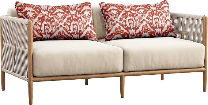 Indoor/Outdoor Polyester Fabric Lumbar Pillow Cover, All-Weather Waterproof Rectangular Cushion Case for Patio Furniture, 12 x 24 Set of 2 - Ikat-70