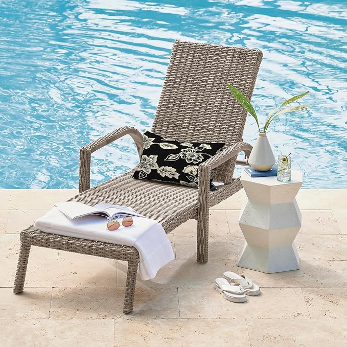 DYTXIII Pack of 2 Outdoor Waterproof Lumbar Pillow Covers ONLY, 12x20 Rectangle Decorative Double Printed Pillow Cases for Patio Couch Porch Furniture - Vines Black
