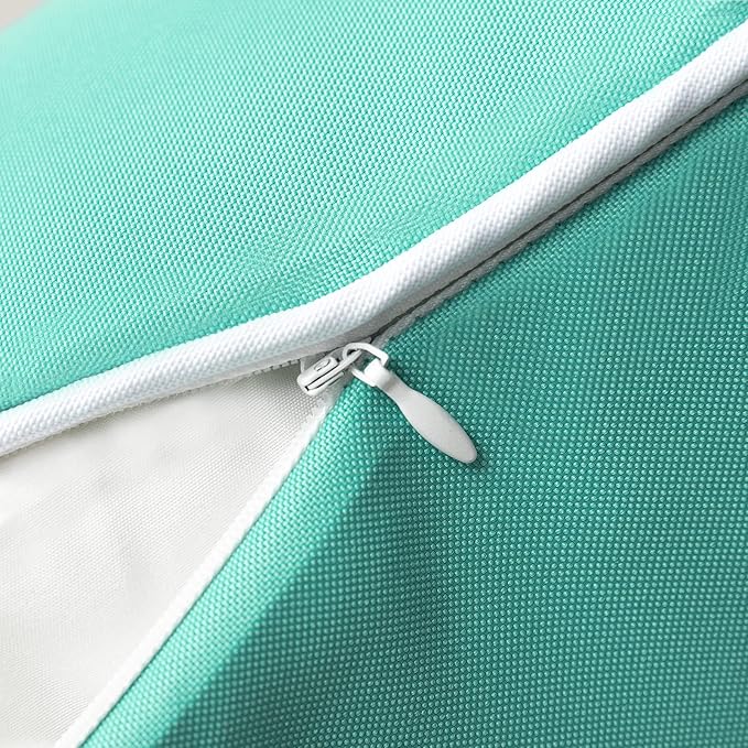 Phantoscope Pack of 2 Outdoor Waterproof Solid Throw Decorative Pillow Cover Decorative Square Outdoor Pillows Cushion Case Patio Pillows for Couch Tent, Turquoise 12x20 inches 30x50 cm