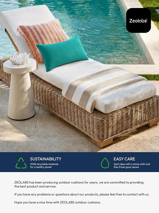 Indoor Outdoor Lumbar Pillows,Waterproof Outdoor Pillows Set of 4 for Patio Furniture,12×20 Inch, Teal