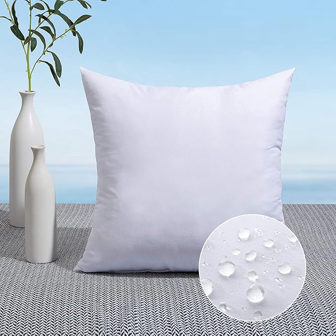 MIULEE 12x12 Inch Outdoor Pillow Insert Throw Pillow Insert | Water-Resistant Premium Outdoor Pillow Stuffer Sham Square for Bed Couch Sofa Patio Furniture Cushion