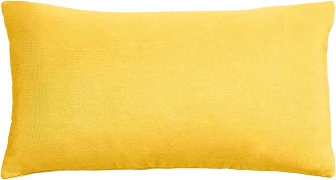 Cushion Source Lumbar Pillow, 20" x 12" Indoor/Outdoor Durable Pillow, Multiple Sunbrella Fabric Options Available, Sunbrella Sunflower Yellow