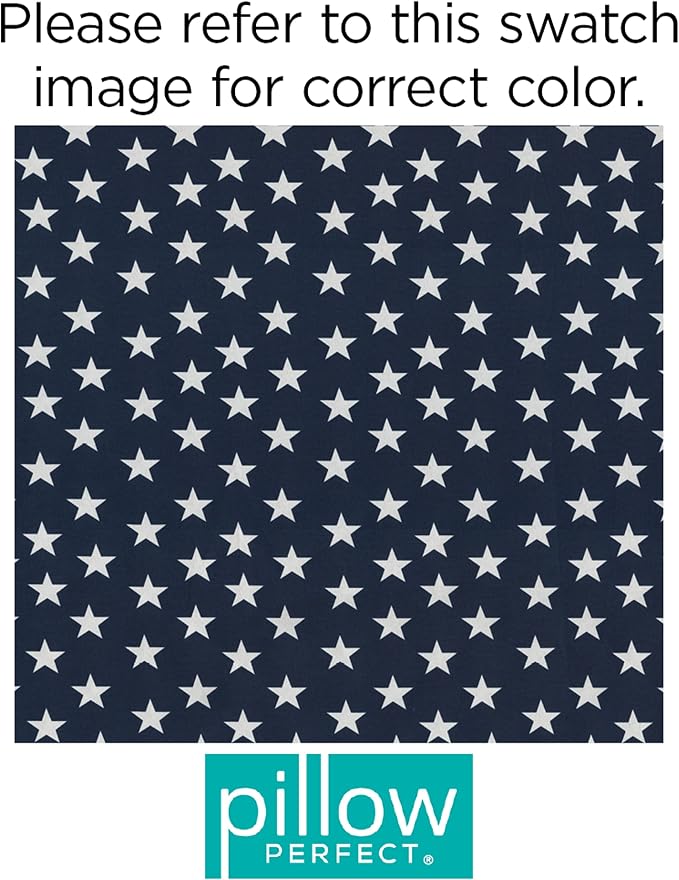 Pillow Perfect Americana Indoor/Outdoor Throw Pillows, 2 Count, Accent - 16.5" x 16.5", Blue/White Macey