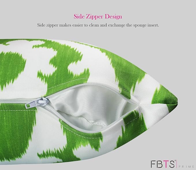 Outdoor Waterproof Decorative Throw Pillow Cover for Patio Furniture, 18x18 Inch Fade Resistant Patio Garden Cushion Cover for Couch Bed Sofa, Paisley Green