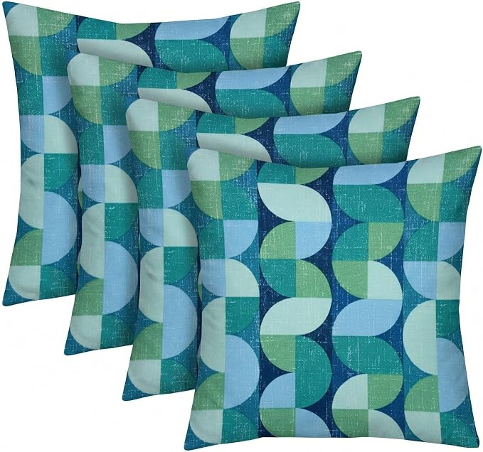 RSH DECOR Square Throw Pillows Set of 4, 24" x 24", Outdoor Pillows Waterproof, Outdoor Pillow Covers, Pillow Covers for Couch, Piermont Stone, Made in USA
