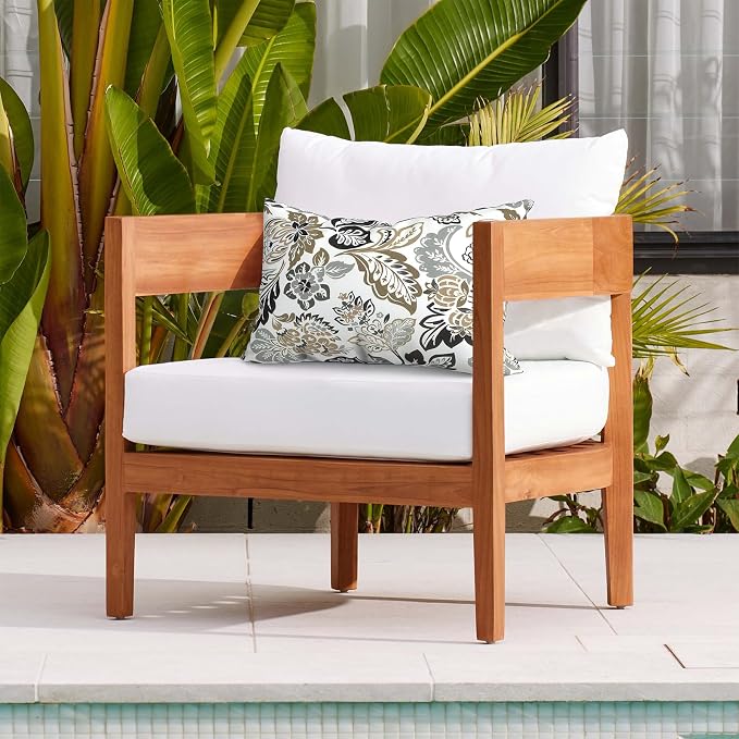 DYTXIII Pack of 2 Waterproof Outdoor Lumbar Pillow with Inserts, 12x20 in Rectangle Decorative Patio Throw Pillow for Home, Sofa,Bench and Patio Furniture, Dailey Tan