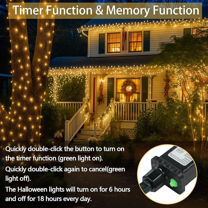 200 LED Connectable String Lights with Remote, Warm White to Multicolor | 11 Modes, Timer, 66FT Clear Wire Waterproof Color Changing Twinkle Fairy Lights Plug in for Bedroom Patio Xmas Tree Decor
