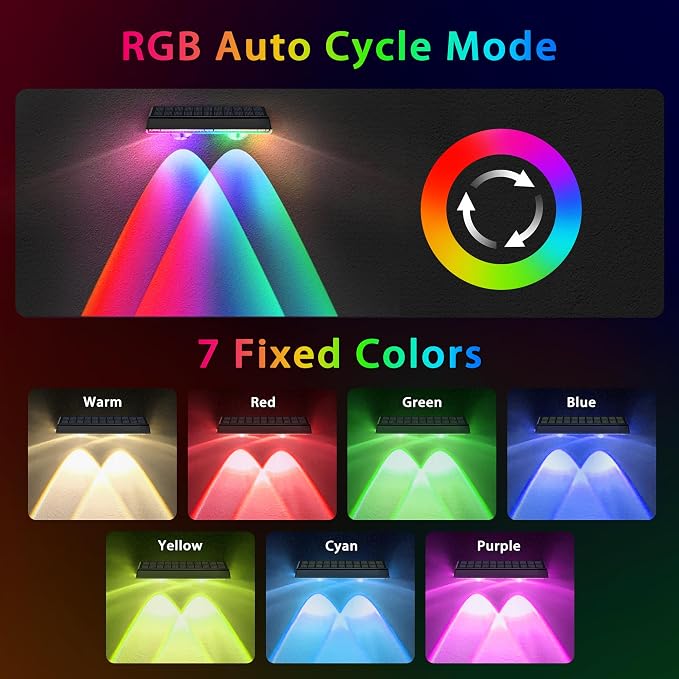 Solar Fence Lights Outdoor - 12 Pack RGB Fence Lights Solar Powered, 7 Color Modes & Warm White, IP67 Waterproof Dusk to Dawn Solar Powered Lights 12+ Hours for Fence/Backyard/Wall/Step/Patio/Deck