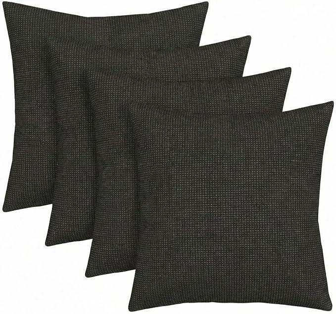 RSH DECOR Square Throw Pillows Set of 4, 17" x 17", Outdoor Pillows Waterproof, Outdoor Pillow Covers, Pillow Covers for Couch, Fife Slate Made in USA