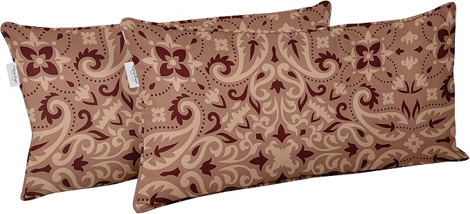 Indoor/Outdoor Polyester Fabric Lumbar Pillow Cover, All-Weather Waterproof Rectangular Cushion Case for Patio Furniture, 16 x 24 Set of 2 - Asian Ornamental-32
