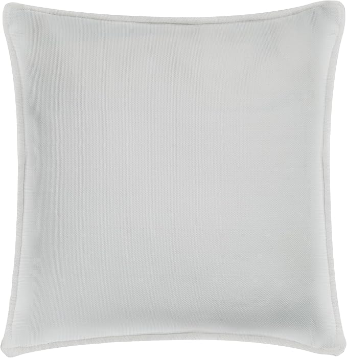 Fab Habitat Outdoor Premium Recycled Plastic Pillow - Waterproof, Fade Resistant - Boho Geometric Diamond - Patio, Porch, Deck, Balcony - Rabat - Blue & Cream - 20" x 20"