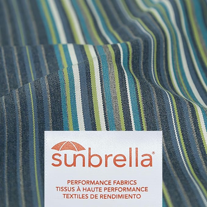 Unimatta Sunbrella Decorative Outdoor Water Repellent Throw Pillows with Inserts, Set of 4, 18" x18" Pillows for Patio, Backyard, Bed, Couch, and Patio Furniture, Beach Stripe Lagoon