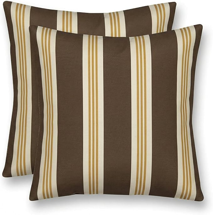 RSH DECOR Square Throw Pillows Set of 2, 17" x 17", Outdoor Pillows Waterproof, Outdoor Pillow Covers, Pillow Covers for Couch, Tory Alloy, Made in USA