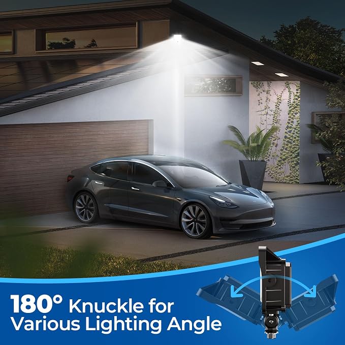 CINOTON 50W 7000LM LED Flood Lights Outdoor, 5000K, ETL Listed, 1 Pack | IP65 Waterproof Security Wall Pack with 180°Knuckle, Dusk to Dawn 100-277V Aluminum Fixture for Warehouse Patio Porch Garage