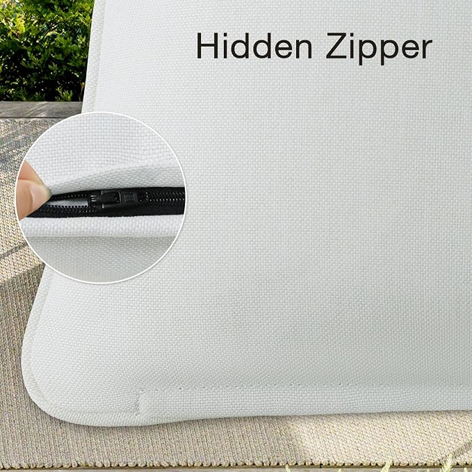 Decorative Outdoor Water Repellent Throw Pillows with Inserts, Set of 4, 18" x18" Pillows for Patio, Backyard, Bed, Couch, and Patio Furniture, Linen