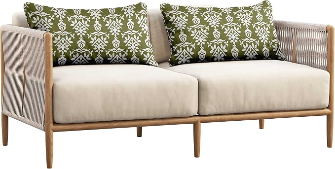 Indoor/Outdoor Polyester Fabric Lumbar Pillow Cover, All-Weather Waterproof Rectangular Cushion Case for Patio Furniture, 12 x 24 Set of 2 - Block-35