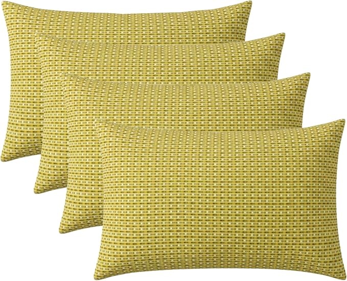 RSH DECOR: Jumbo Lumbar Throw Pillows – Set of 4 | 26" x 16" | Indoor Outdoor Use for Patio Furniture | Water & Fade-Resistant | Includes Down-Alternative Inserts | Made in USA (Future Patina)