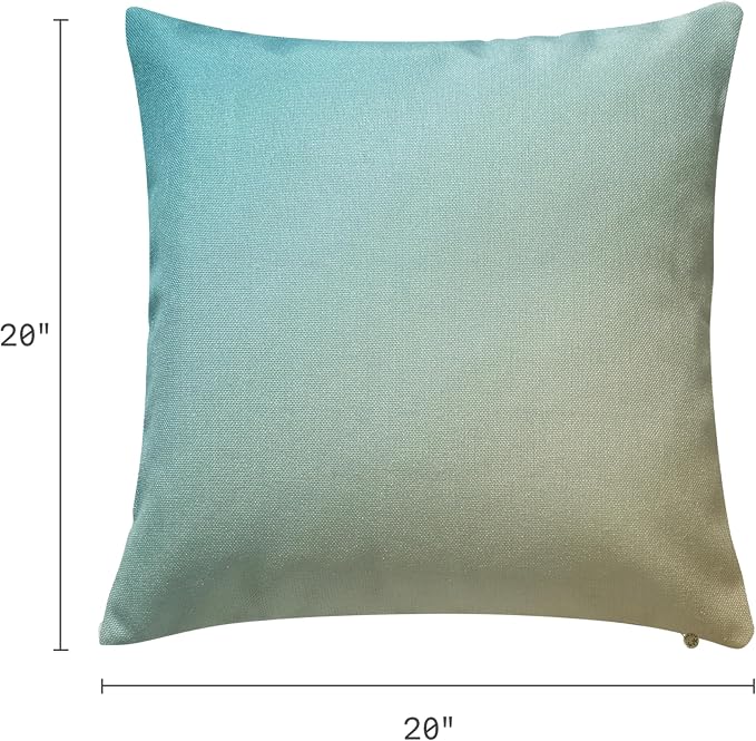 Fab Habitat Indoor/Outdoor Throw Pillow Made from Recycled Polyester Yarn - Double Sided, Stain Resistant, Machine Washable - Ombre - Patio, Deck, Porch, Living Room - Big Sur Aqua (20" x 20")
