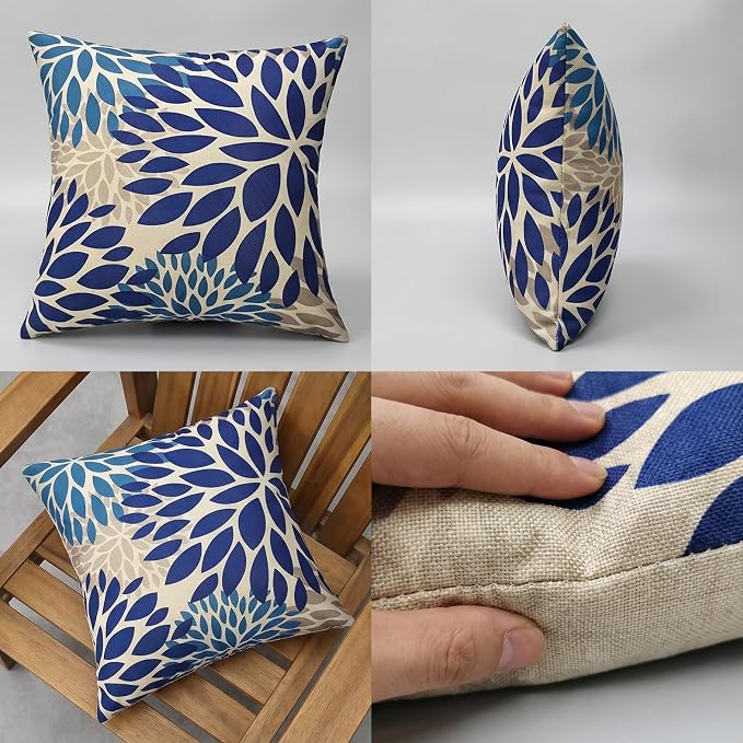 JMGBird Teal Outdoor Pillows Waterproof Outdoor Throw Pillow Covers with Insert