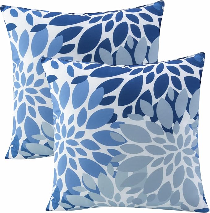 Outdoor Throw Pillows - Decorative Pillows with Insert Included Set of 2 Outdoor Pillows for Patio Furniture 18x18 Inch