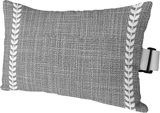 Vertical Stripes Outdoor Lumbar Pillow 12x20 Inch, Modern Rustic Simple Lines Art Black Gray Waterproof Throw Pillow Covers with Insert, Decorative Headrest Pillows for Office Car Travel