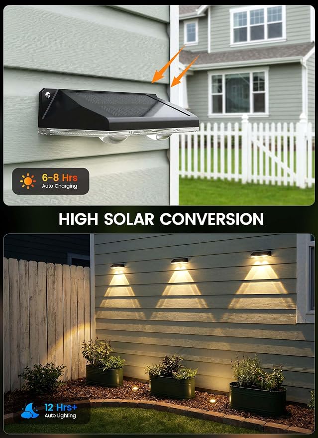Brightown 12 Pack Solar Fence Lights Outdoor, 3000/4000/6000K RGB 11 Color | 3 Modes Solar Powered Fence Lights, IP65 Solar Deck Step Flood for Outside Yard Patio Home Improvement Wall Railing