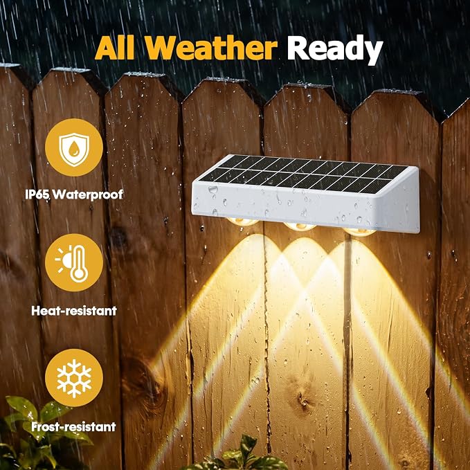 Solar Fence Lights,16 Pack Solars Deck Light,RGB Color,Outdoor Bulb Waterproof Led IP65,Outdoor Fence Light,Power Patio Lamp with Lenses for Outside/Backyard/Railing/Yard(Black)