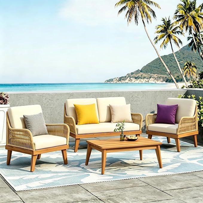 Outdoor Throw Pillows with Inserts, Waterproof Pillows for Outdoor Seating, Square Decorative Garden Cushion for Patio Furniture, Bed, Couch, Sofa(Light Gray, 20" x 20" (Pack of 2))
