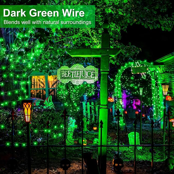 2 Pack Christmas Lights Outdoor, Total 200FT 600 LED Christmas Tree Lights | Green, 8 Modes Waterproof Plug in String Lights for Outside Indoor Yard Garden Xmas Party Holiday Decorations