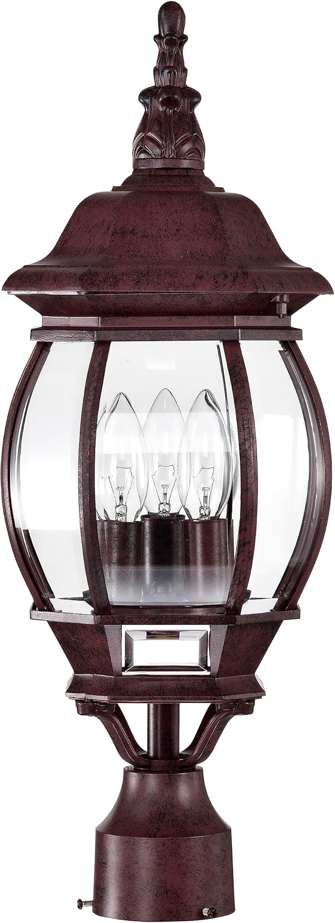 Nuvo Lighting 60/898 Traditional Three Light Post Mount from Central Park Collection in Bronze/Dark Finish