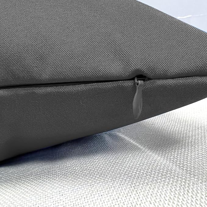VAKADO Outdoor Waterproof Throw Pillow Covers 18X18 Set of 2 Decorative Darkgrey Patio Furniture Cushion Cases Outside Decor for Couch Garden Bench Porch