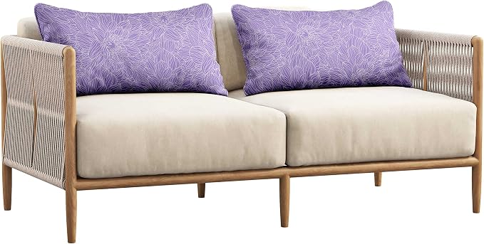 Indoor/Outdoor Polyester Fabric Lumbar Pillow Cover, All-Weather Waterproof Rectangular Cushion Case for Patio Furniture, 12 x 18 Set of 2 - Florals-80
