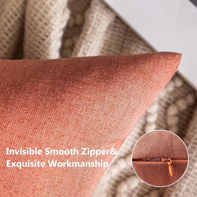 MIULEE Pack of 4 Decorative Outdoor Solid Waterproof Throw Pillow Covers Chenille Pillow Covers