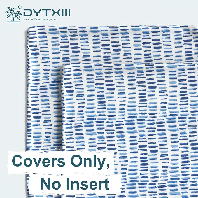 DYTXIII Pack of 2 Outdoor Waterproof Pillow Covers ONLY, 18"x18" Square Decorative Double Printed Throw Pillow Cases for Patio Couch Porch Furniture, Pebble Blue