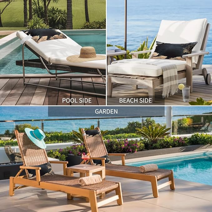 Outdoor Lumbar Pillow Set of 1, Ground Fissure Waterproof Beach Headrest Pillow with Inserts, Brown Crater Dramatic Recliner Throw Pillows for Patio Furniture, 11 x 16