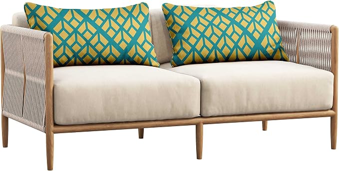 Indoor/Outdoor Polyester Fabric Lumbar Pillow Cover, All-Weather Waterproof Rectangular Cushion Case for Patio Furniture, 12 x 24 Set of 2 - Abstracts-44