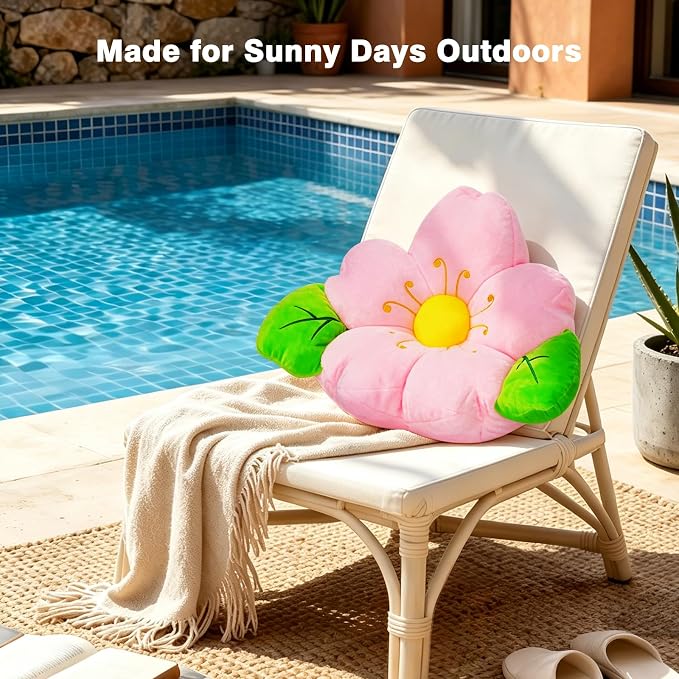 LANPU Sakura Outdoor Cushion, Plush Floral Pillow for Patio Furniture | Soft decorative pillow for balconies, sofas and porches. Adds floral charm to indoor and outdoor living spaces.