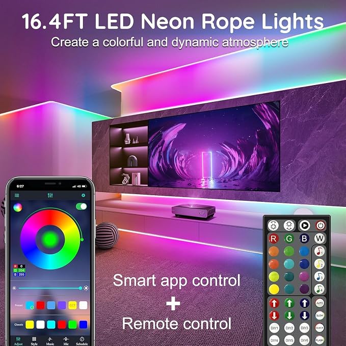 RCUICA 32.8FT Permanent Outdoor Lights Waterproof with Smart App Control Remote,DIY Scene Modes,Music Sync hronization,Eaves Lights for Garden Decor,Deck,Christmas
