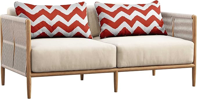 Indoor/Outdoor Polyester Fabric Lumbar Pillow Cover, All-Weather Waterproof Rectangular Cushion Case for Patio Furniture, 12 x 20 Set of 2 - Chevron-16