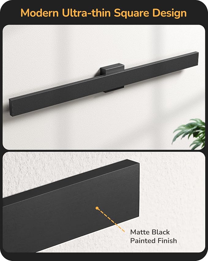 EDISHINE 2 Pack Modern Outdoor Wall Lights Dimmable, 39.3" Linear Led Exterior Wall Light, 3CCT, Iron & PC, IP65 Waterproof, Long Exterior Lighting Fixtures for Front Door, Stair, Black