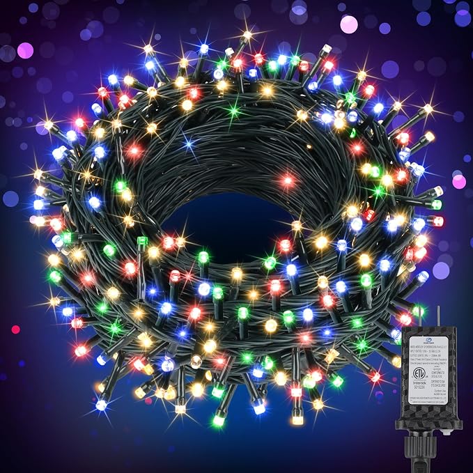 Extra Long 264Ft 800 LED Christmas Lights with Timer, Green Wire Fairy Starry String Lights Plug in, 8 Modes and Memory, forIndoor Outdoor Xmas Tree Wedding Party Decoration,Multicolor