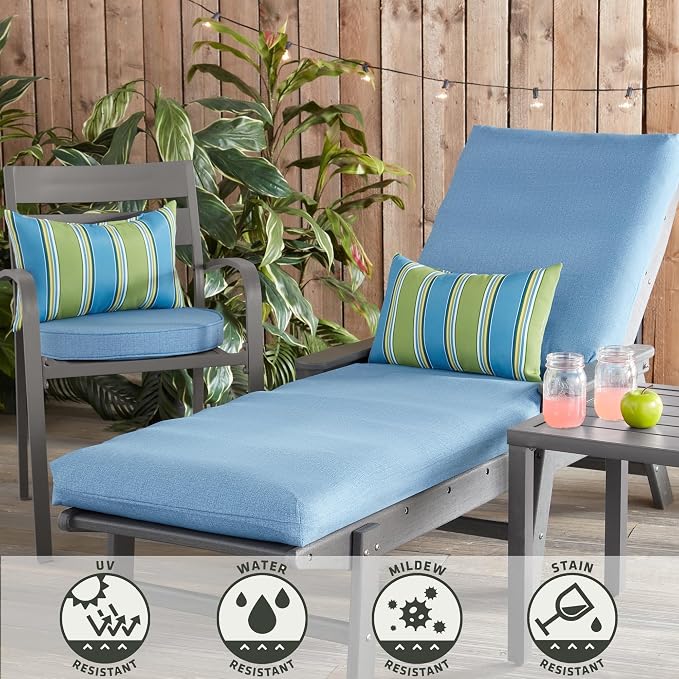 Greendale Home Fashions 2-Pack Outdoor 19x12 inch Rectangle Decorative Throw Pillow, Belize Stripe