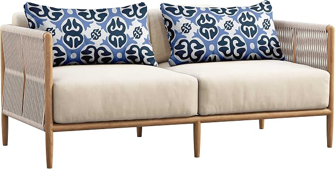 Indoor/Outdoor Polyester Fabric Lumbar Pillow Cover, All-Weather Waterproof Rectangular Cushion Case for Patio Furniture, 16 x 24 Set of 2 - Abstracts-85