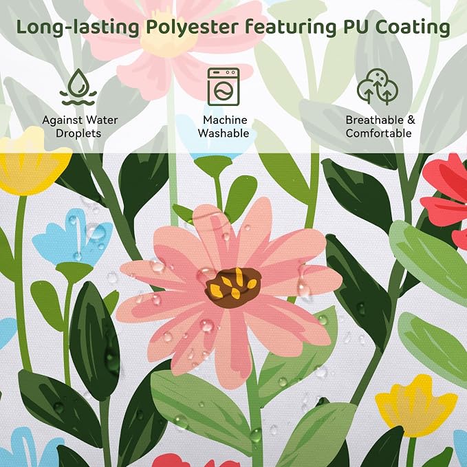 Lewondr Summer Floral Waterproof Outdoor Pillow Covers, 2 Pack, 18"×18" | Spring Summer Floral Waterproof Throw Pillow Covers for Patio Furniture Garden Square Outdoor Decorative Pillow Covers